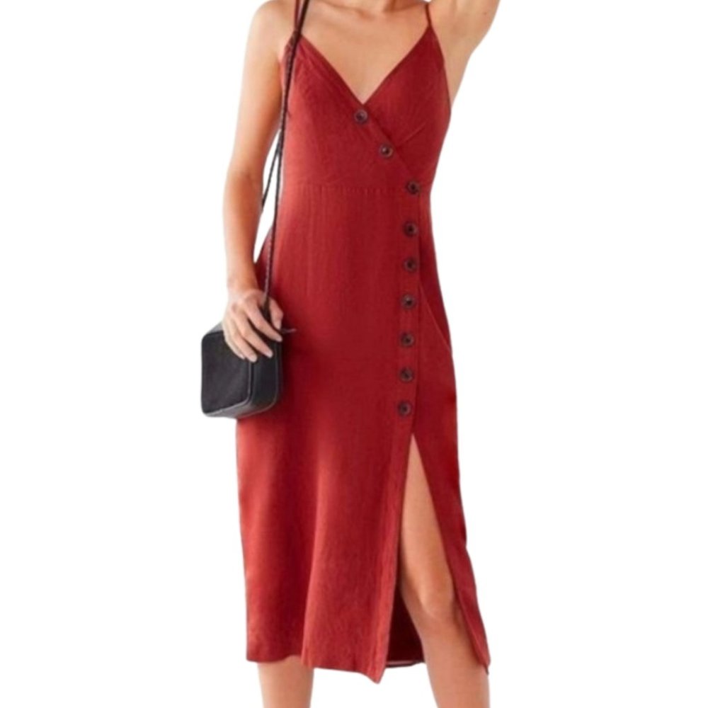 URBAN OUTFITTERS -(BLACK FOR SALE) Button-Down Linen Midi Dress